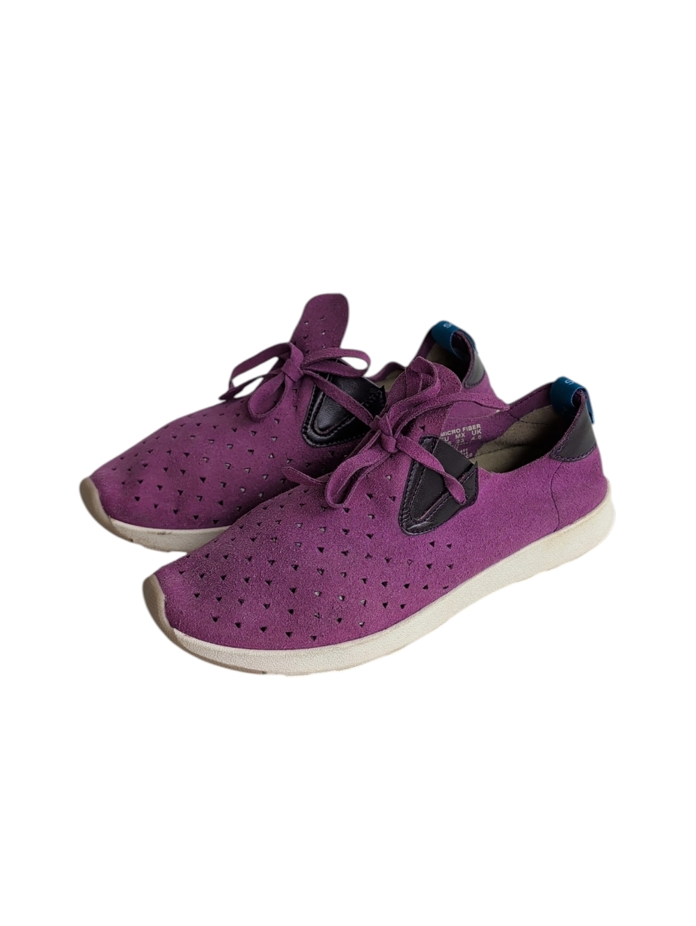 Walrus Dixie Perforated Microfiber Suede Sneakers 6 Purple Breathable Vegan